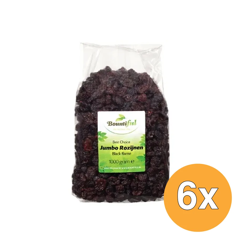 6x Bountiful Rozijnen Jumbo Black Flame (1000 gr)
