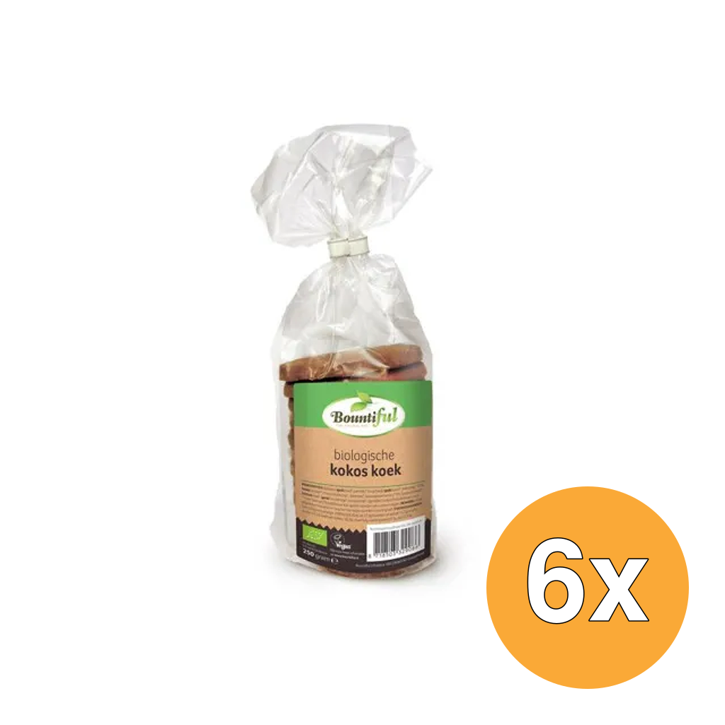 6x Bountiful Kokos koek bio (250 gr)