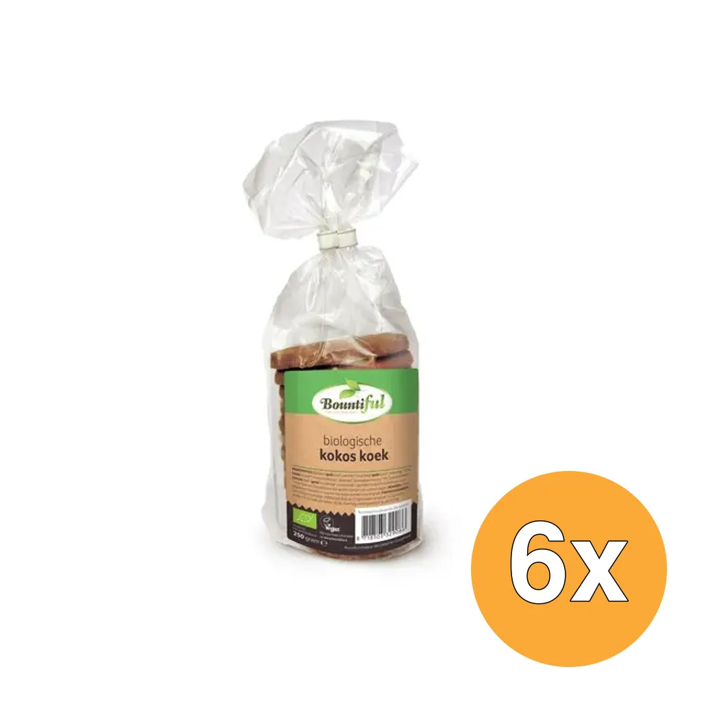 6x Bountiful Kokos koek bio (250 gr)