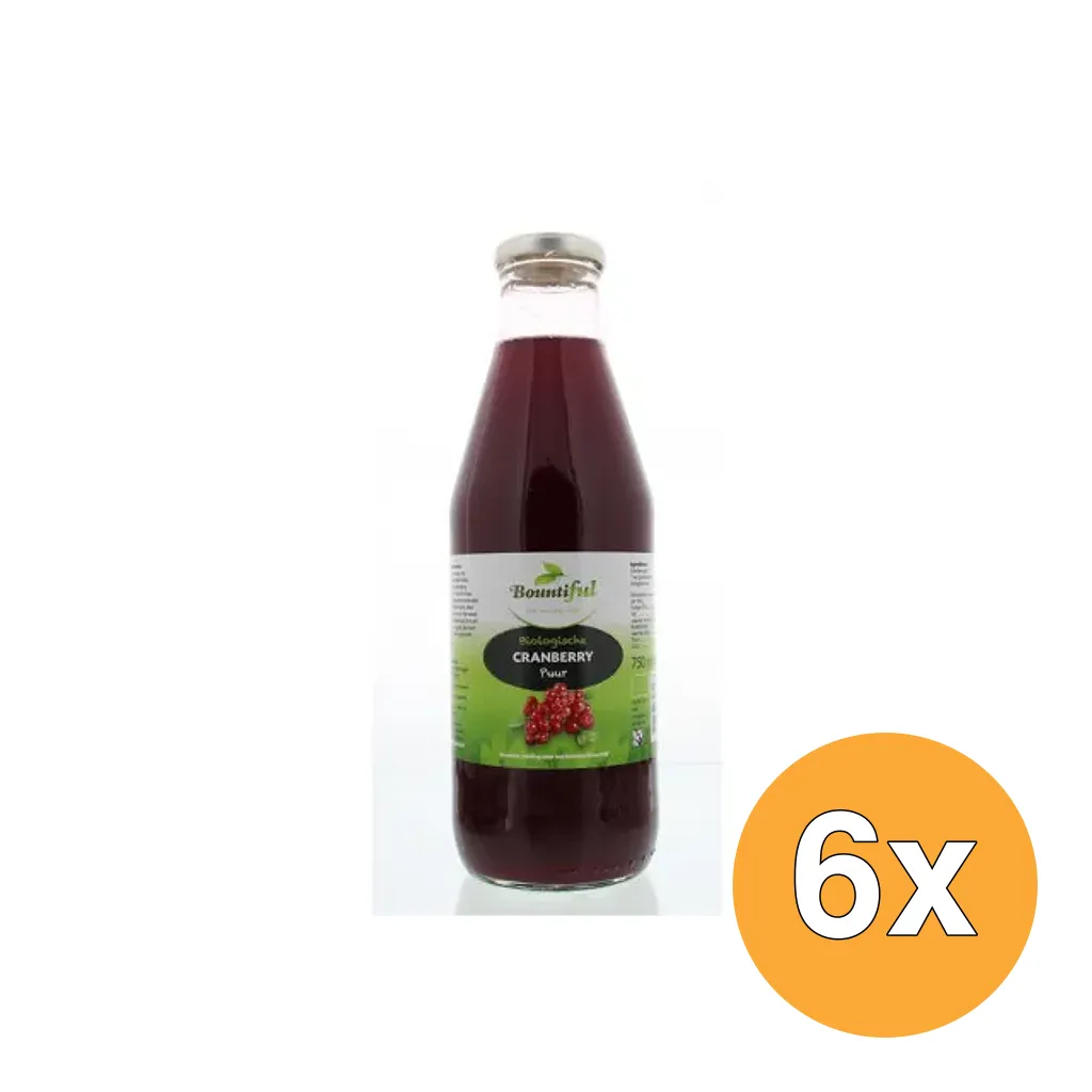 6x Bountiful Cranberrysap bio (750 ml)
