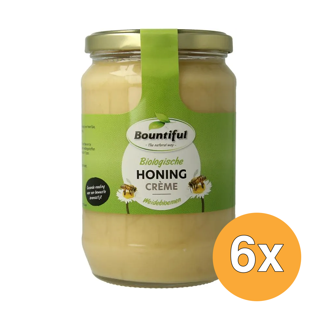 6x Bountiful Honing Weidebloemen Creme Bio (900 gr)