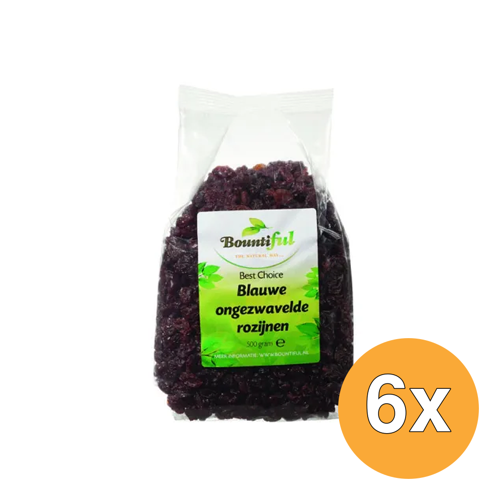 6x Bountiful Rozijnen Blauw Ongezwaveld (500 gr)