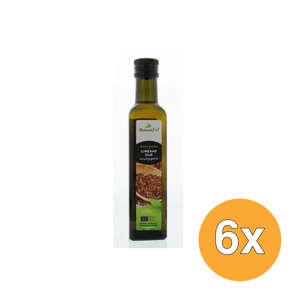 6x Bountiful Lijnzaadolie Bio (250 ml)