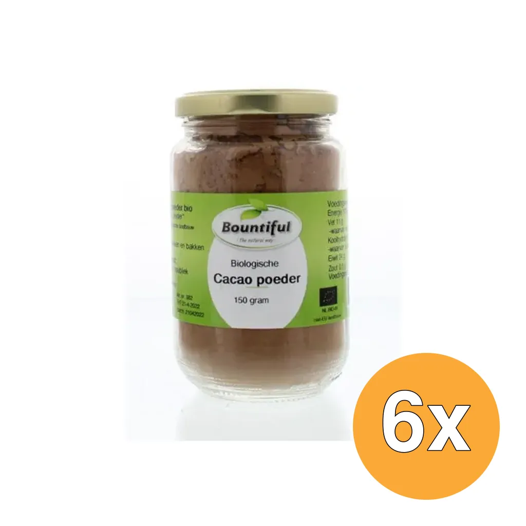 6x Bountiful Cacao Poeder Bio (150 gr)