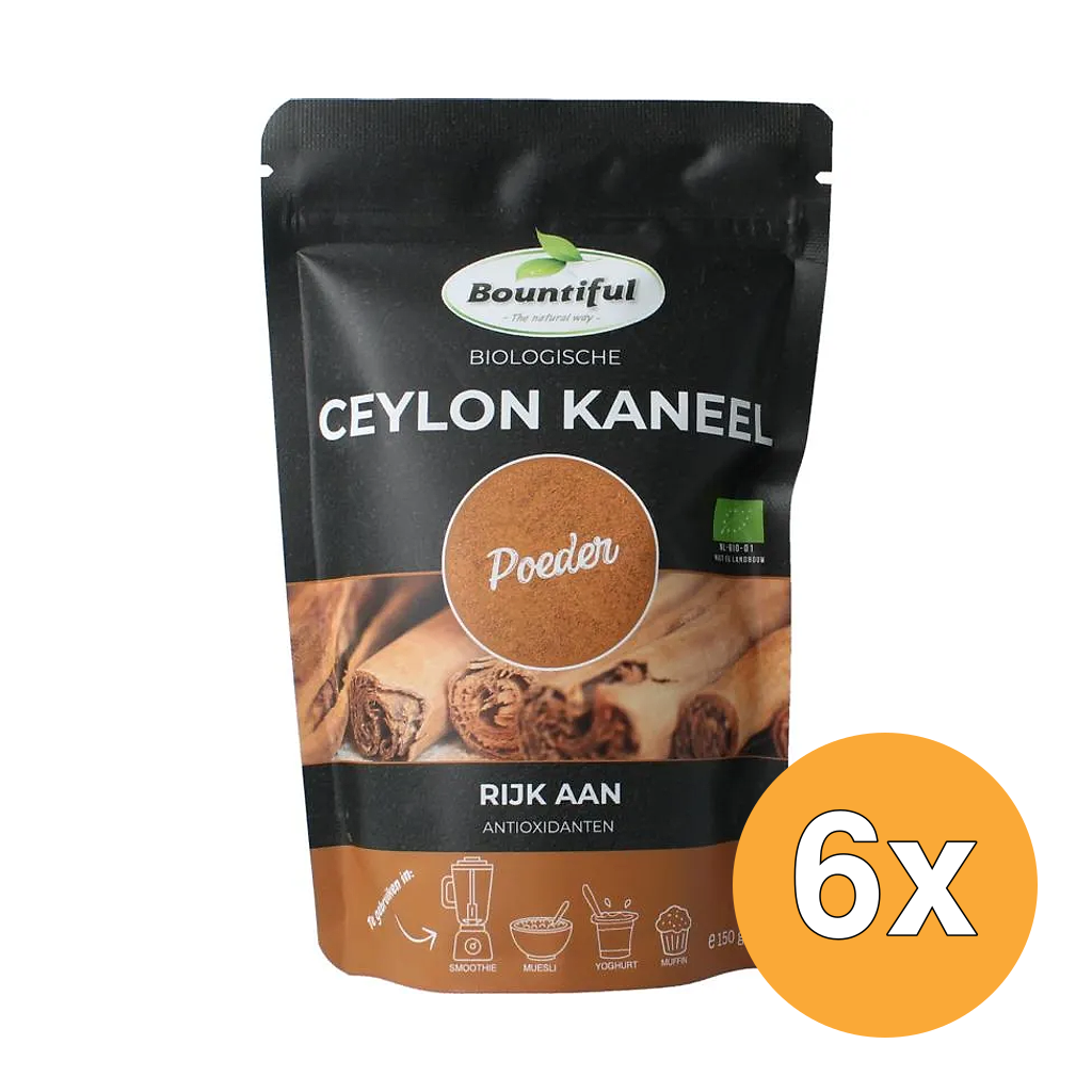 6x Bountiful Ceylon Kaneel Poeder Bio (150 gr)