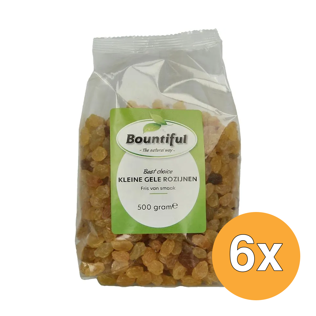 6x Bountiful Rozijnen Geel Klein (500 gr)