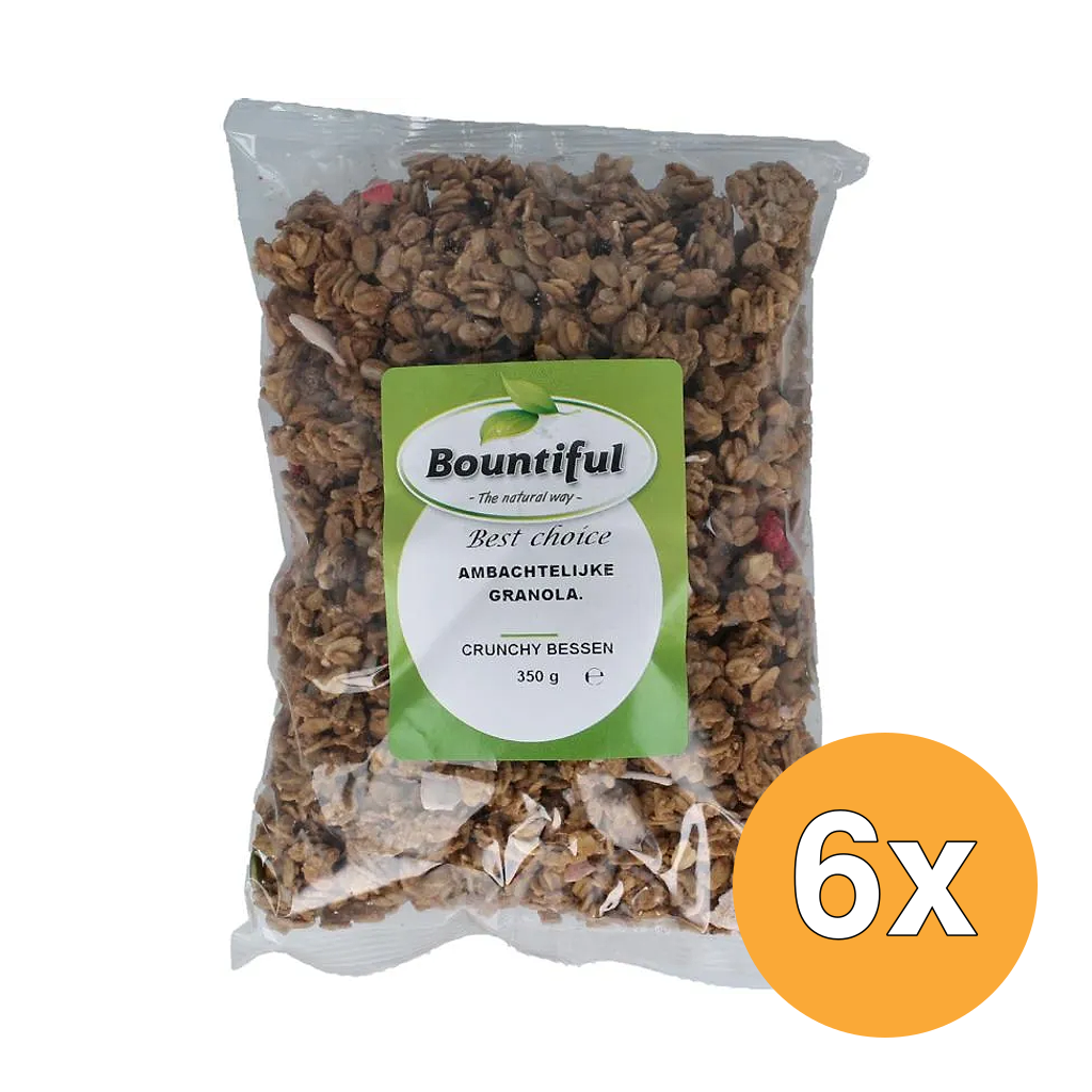 6x Bountiful Ambachtelijke Granola Krunchy Bessen (350 gr)