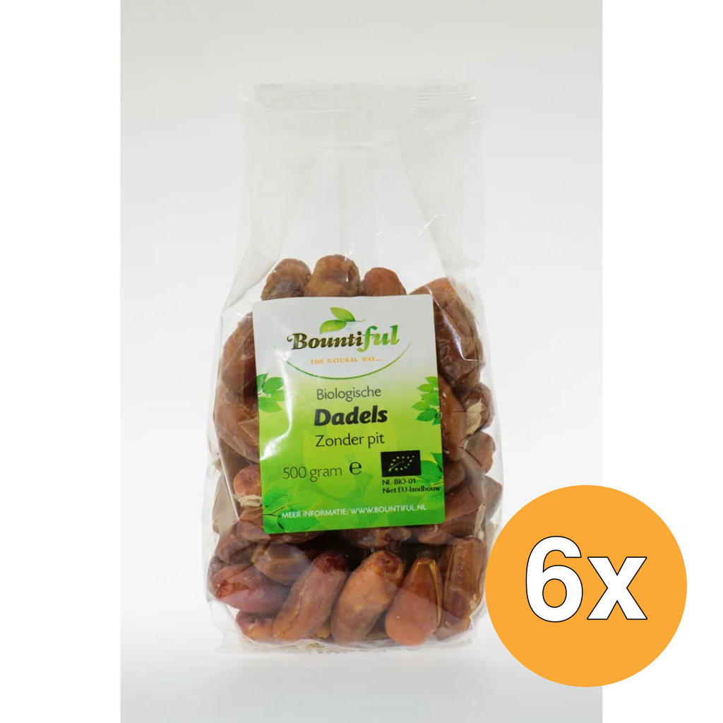 6x Bountiful Dadels Zonder Pit Bio (500 gr)