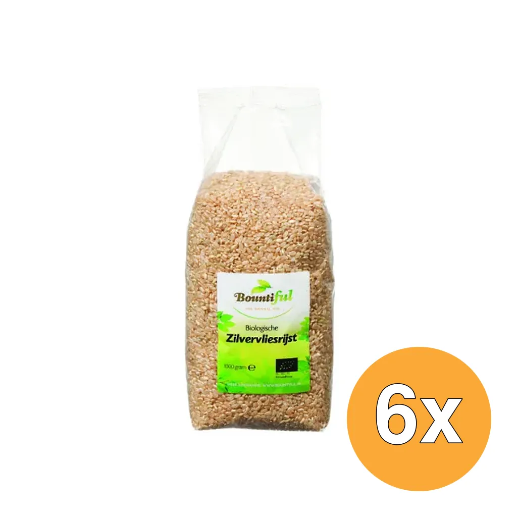 6x Bountiful Zilvervliesrijst Bio (1000 gr)
