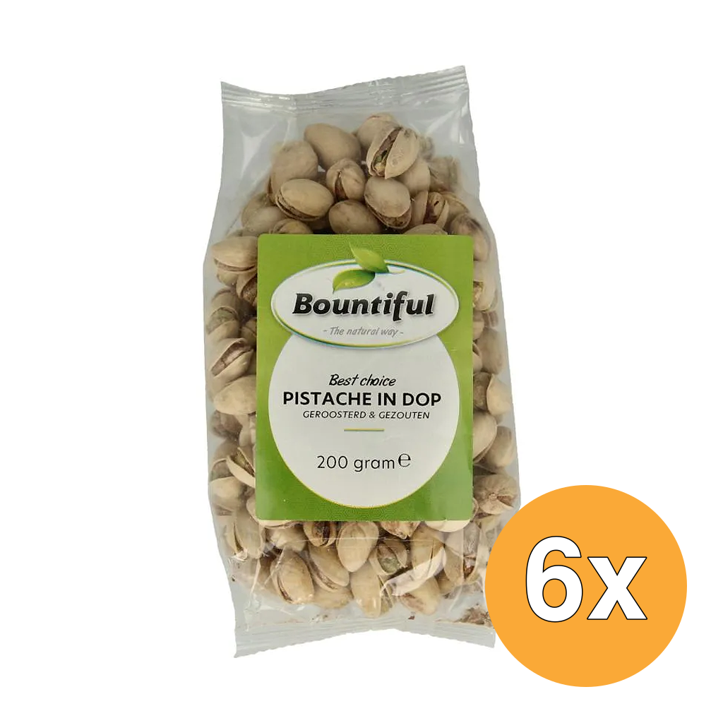 6x Bountiful Pistache In Dop Geroosterd En Gezouten (200 gr)