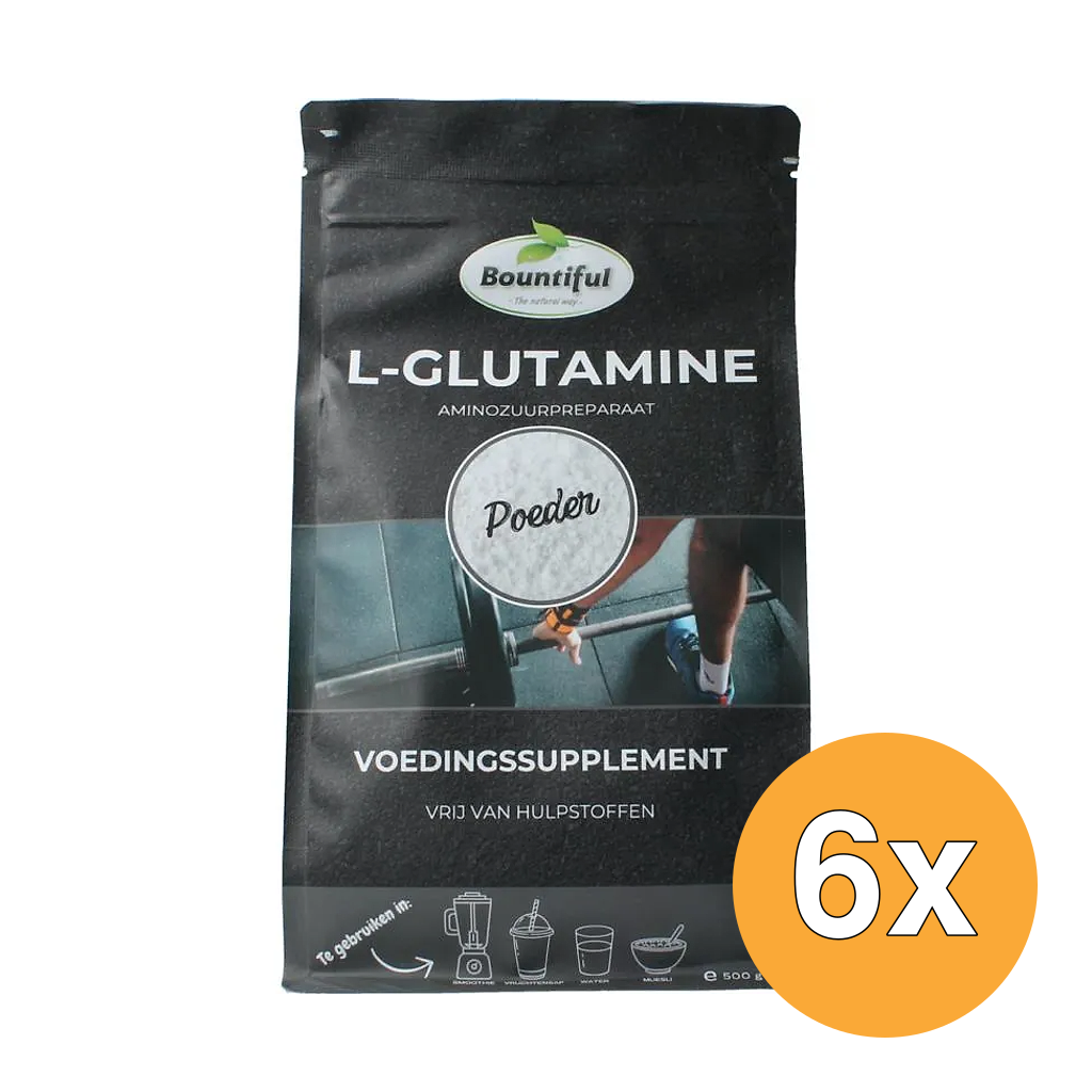 6x Bountiful L-Glutamine Poeder (500 gr)