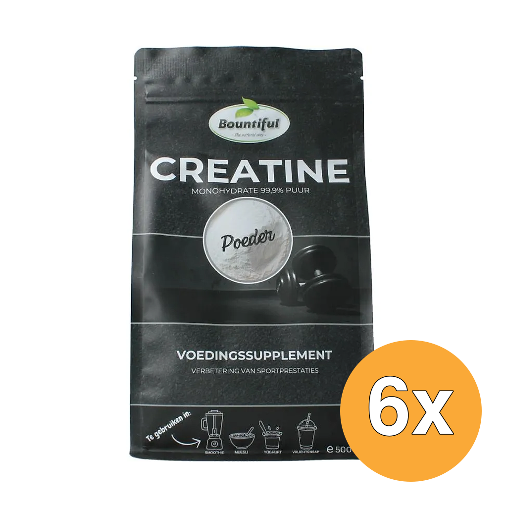 6x Bountiful Creatine Monohydrate Poeder (500 gr)