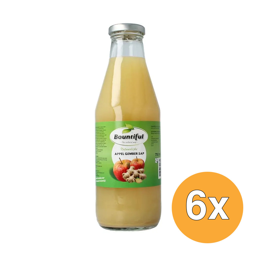 6x Bountiful Appel-gember Sap (750 ml)