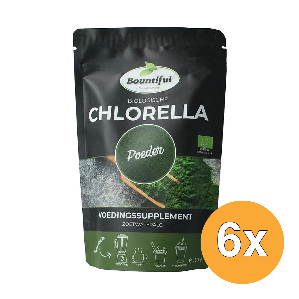 6x Bountiful Chlorella Poeder Bio (150 gr)