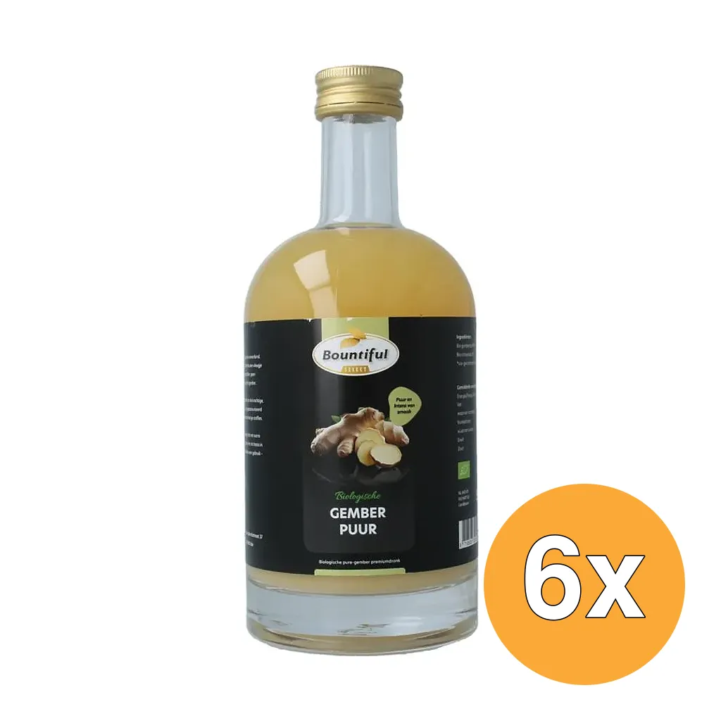 6x Bountiful Select Gember Sap Puur Bio (500 ml)