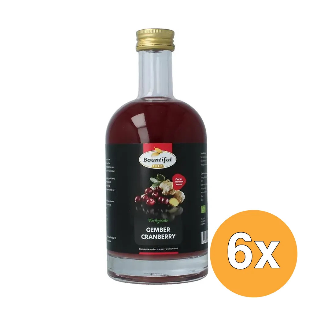 6x Bountiful Select Gember Sap Cranberry Bio (500 ml)