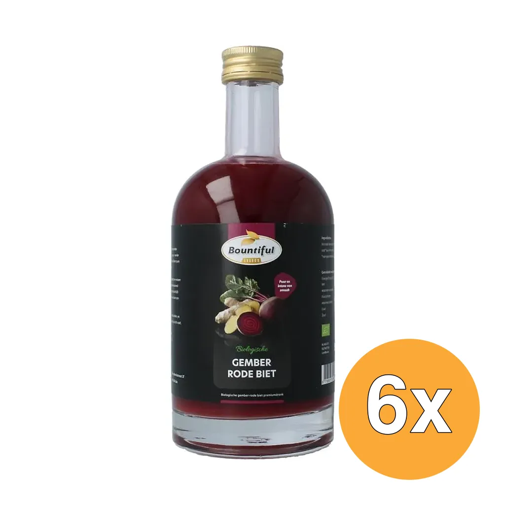6x Bountiful Select Gember Sap Rode Biet Bio (500 ml)