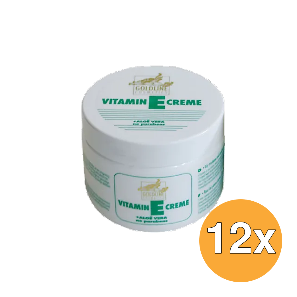 12x Goldline Vitamine E Creme Gevoelige Huidgroen (250 ml)