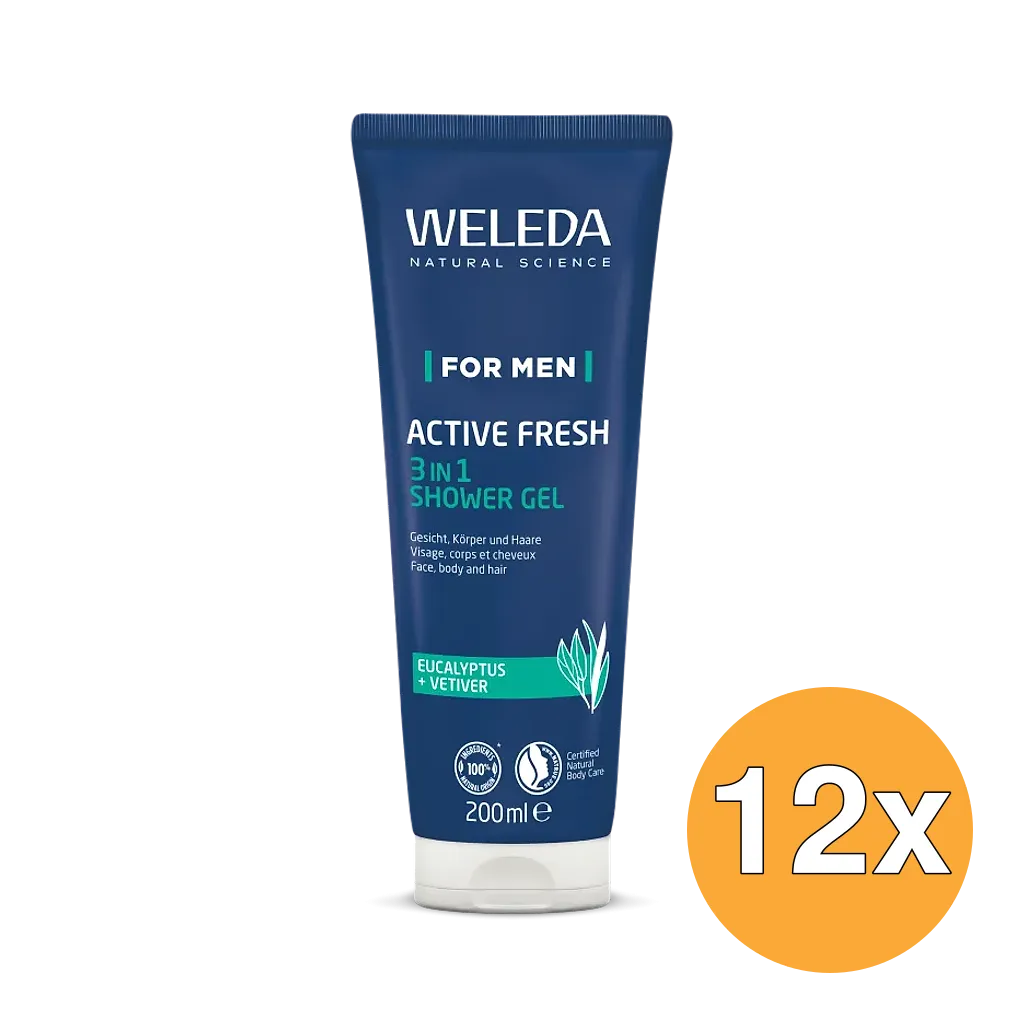 12x WELEDA Men active fresh 3 in 1 (200 ml)