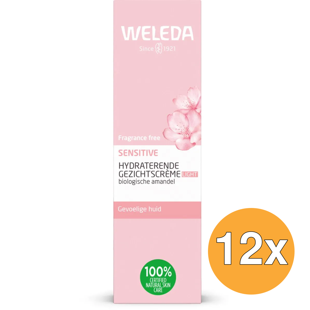 12x Weleda Sensitive Hydraterende Gezichtscreme Light (30 ml)