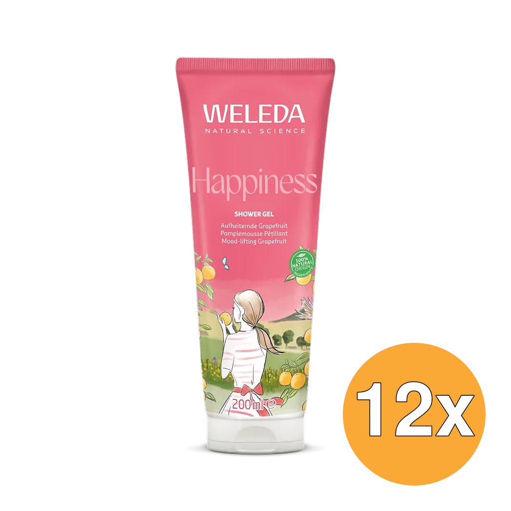 12x Weleda Aroma Shower Happiness Douchegel (200 ml)