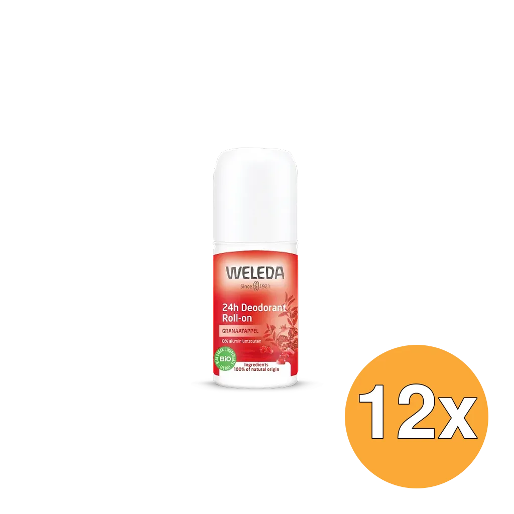 12x WELEDA granaatappel 24h roll on deodorant (50 ml)