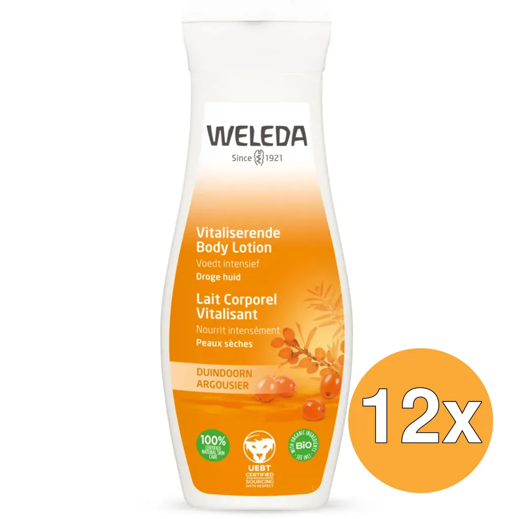 12x WELEDA Duindoorn vitaliserende bodylotion (200 ml)