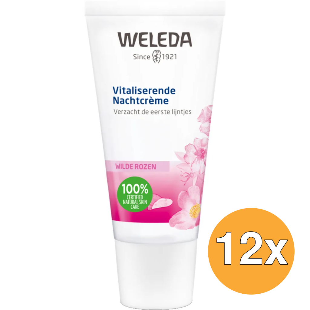 12x WELEDA Wilde rozen vitaliserende nachtcreme (30 ml)