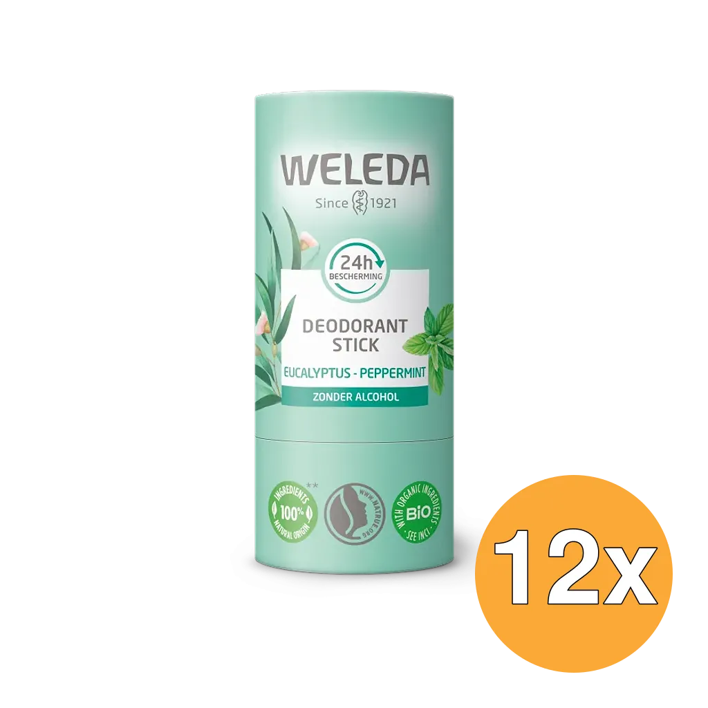 12x WELEDA Eucalyptus + peppermint 24U deodorant stick (50 gr)