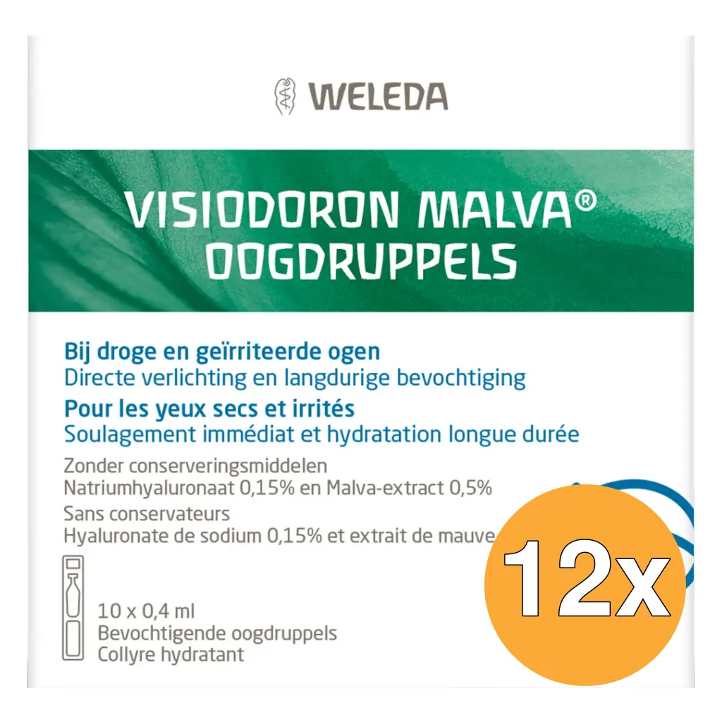 12x WELEDA Visiodoron malva oogdruppels 0.4ml (10 stuks)