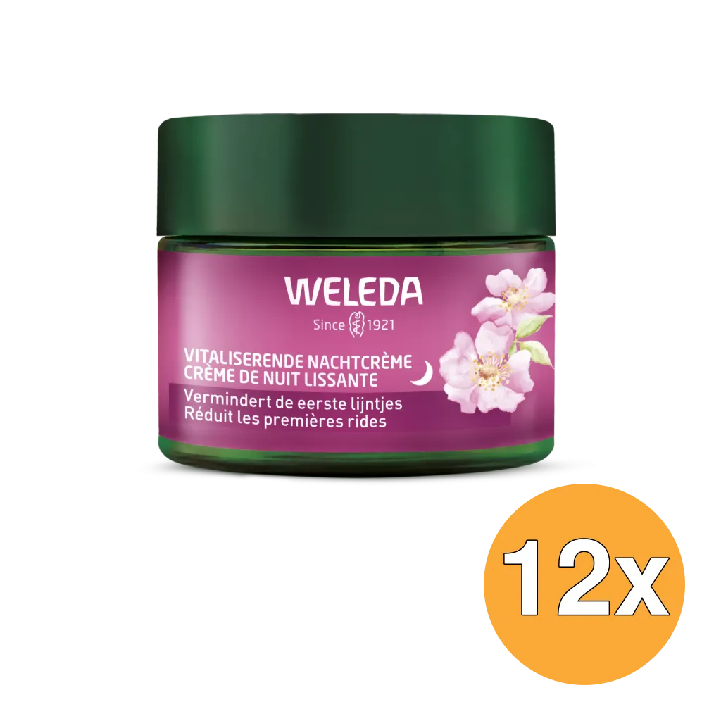 12x Weleda Wilde Rozen & Witte Thee Vitaliserende Nachtcreme (40 ml)