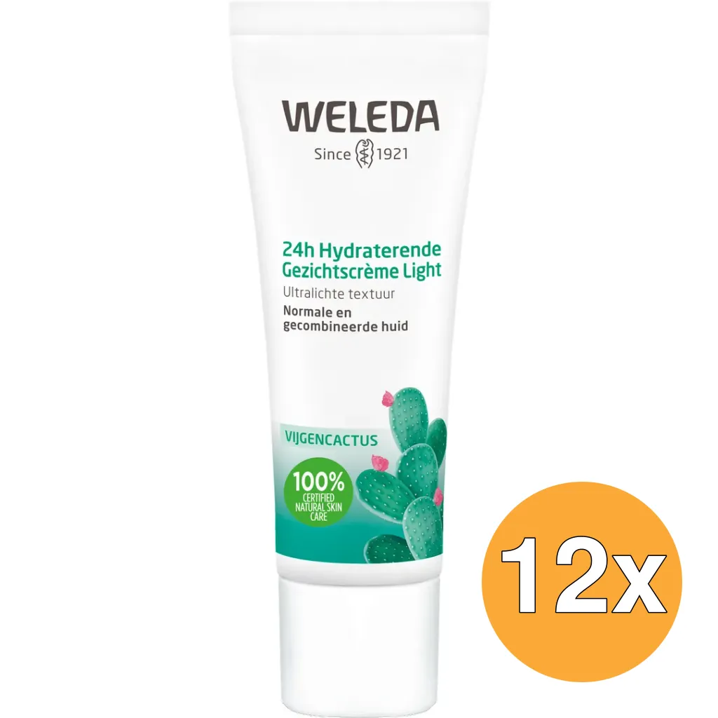 12x WELEDA Vijgencactus 24h hydraterende gezichtscreme light (30 ml)