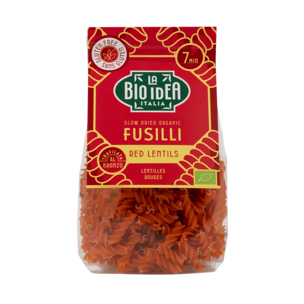 La Bio Idea Fusilli Rode Linzen Glutenvrij (250 gr)
