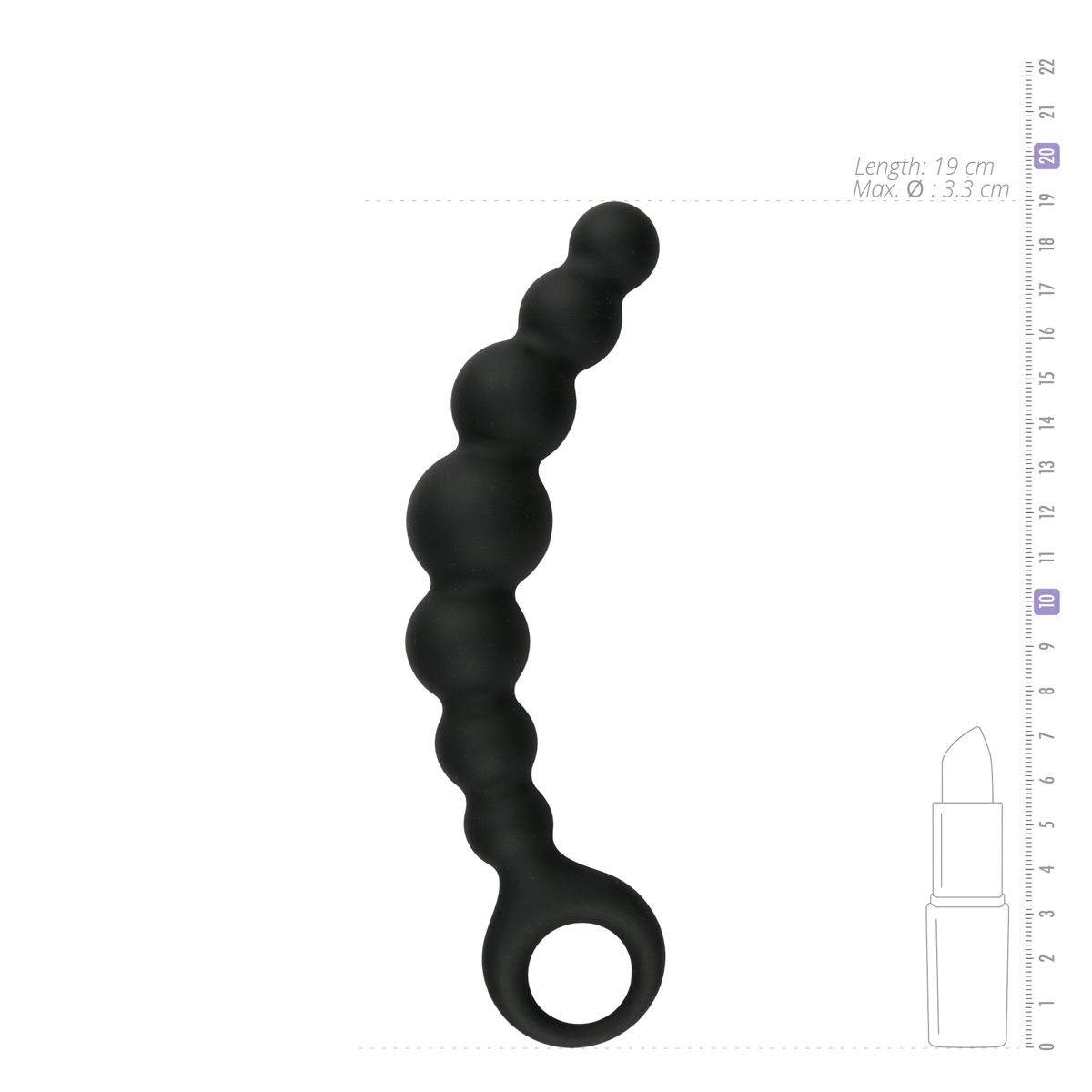 Easytoys Anal Collection Zwarte anale plug met kralen (1 stuk) - image 4