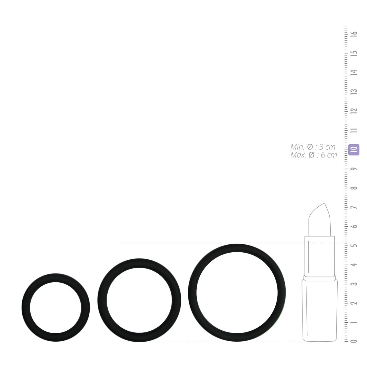 Easytoys Men Only Cockring set - drie maten - zwart (1 stuk) - image 2