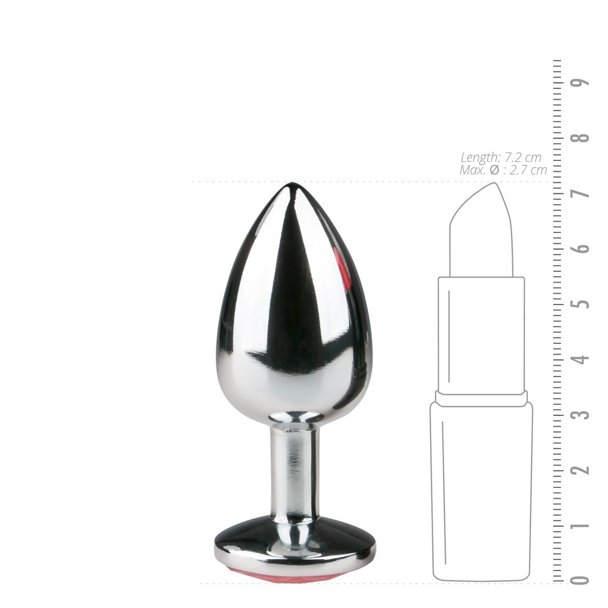 Easytoys Anal Collection Metalen buttplug met roze steen - zilverkleurig (1 stuk) - image 2