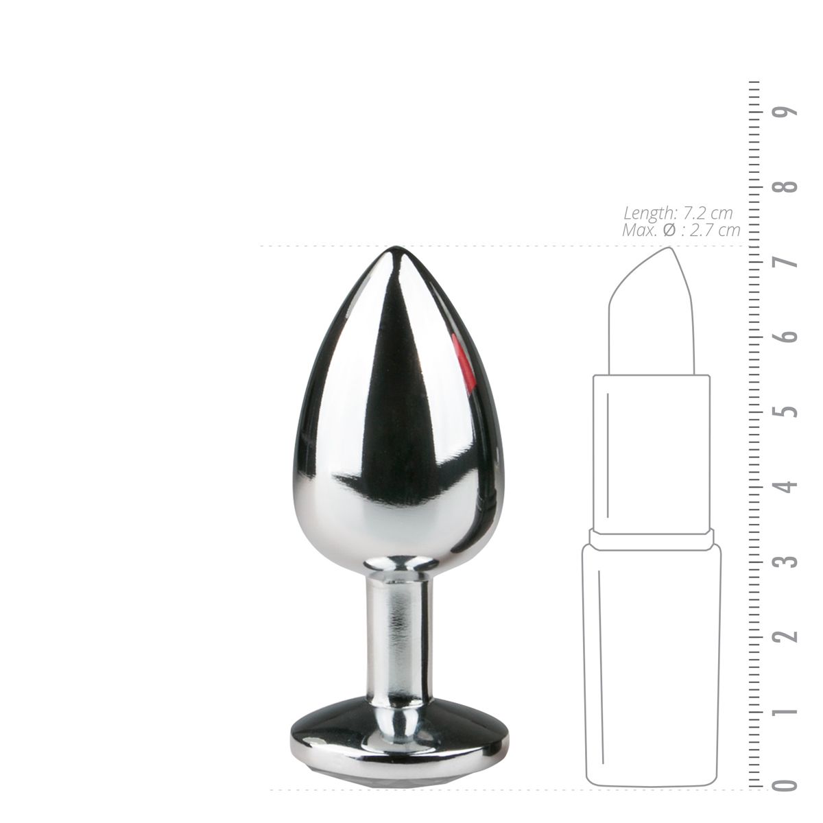 Easytoys Anal Collection Metalen buttplug met transparante diamant (1 stuk) - image 2