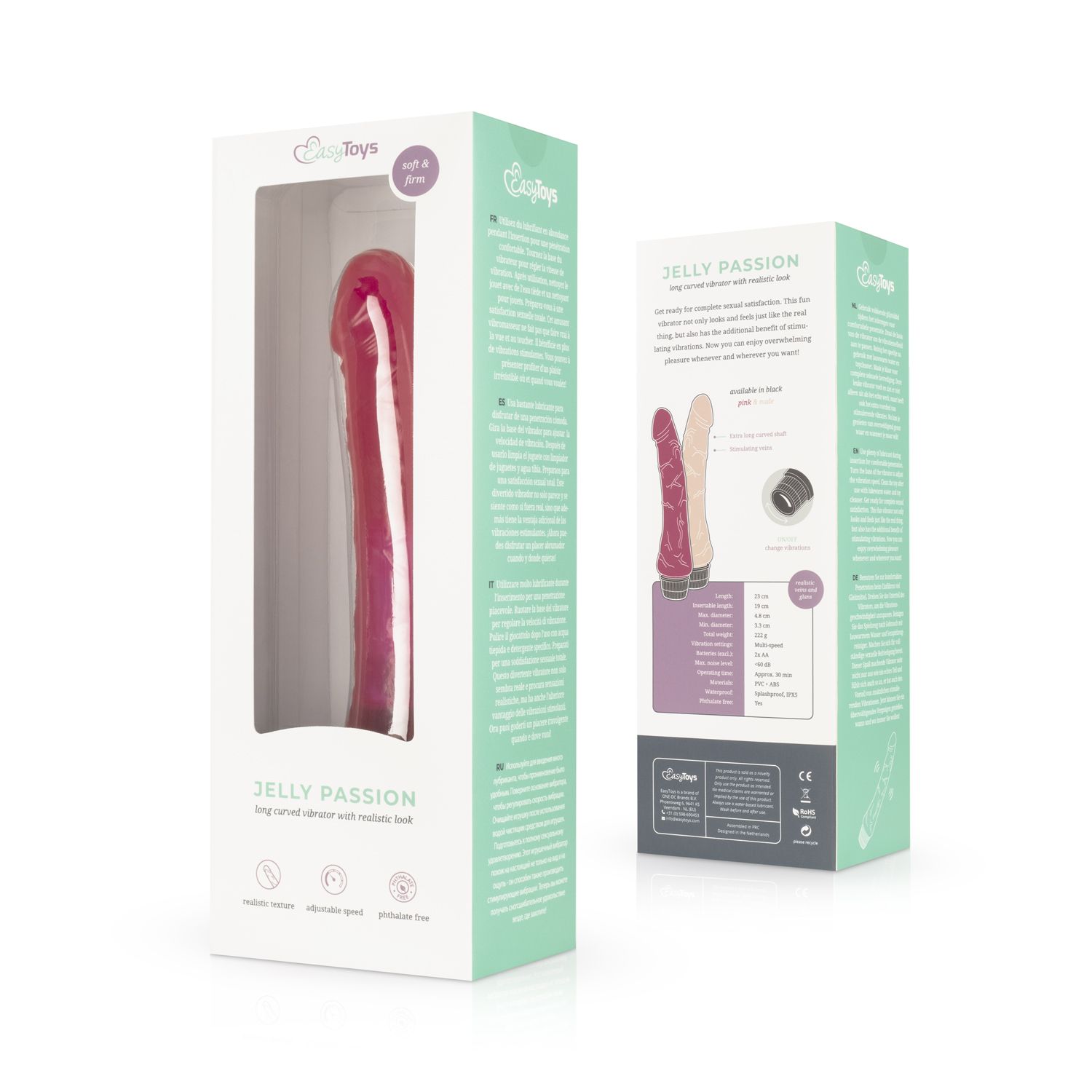 Easytoys Vibe Collection Jelly Passion - Realistische Vibrator - Roze (1 stuk)