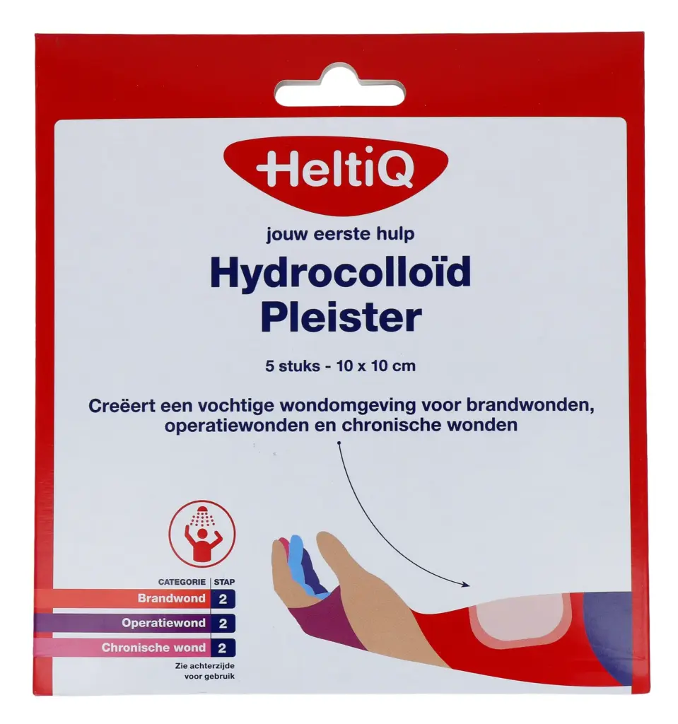 Heltiq Hydrocolloid Pleisters 10 X 10 Cm (5 stuks)