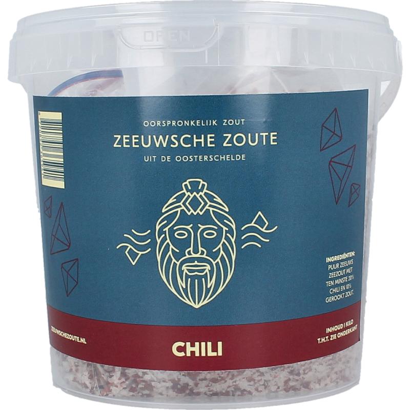 Zeeuwsche Zoute Zout Met Chili In Emmer (1000 gr)