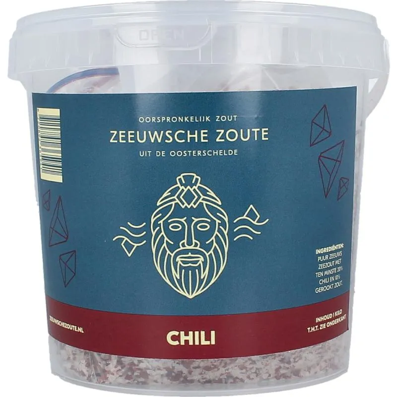 Zeeuwsche Zoute Zout Met Chili In Emmer (1000 gr)