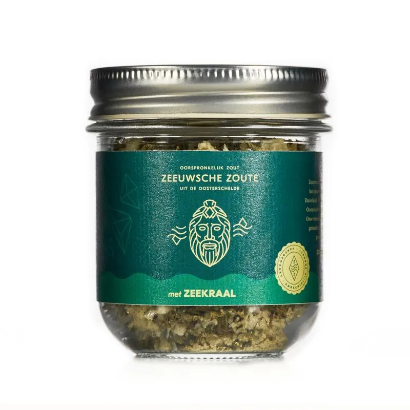 Zeeuwsche Zoute Zout Met Zeekraal Glazen Pot (100 gr)