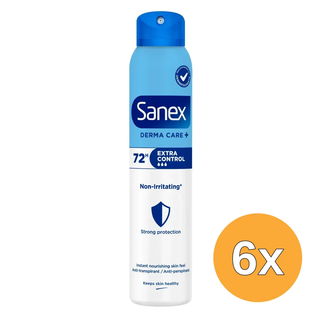 6x Sanex Deospray Dermo Extra Control 72H (6 x 200 ml)