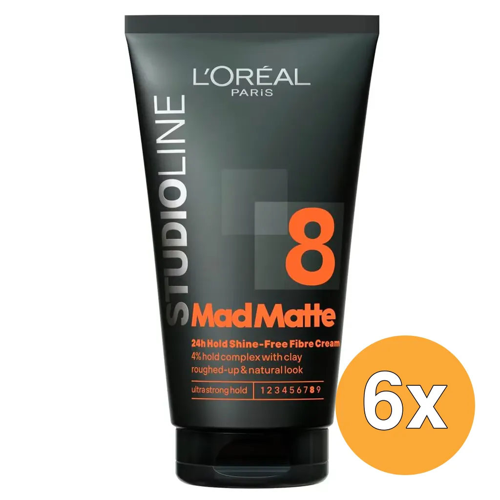 6x L'Oréal Paris Studio Line Matt & Messy Shine-Free Paste (150 ml)