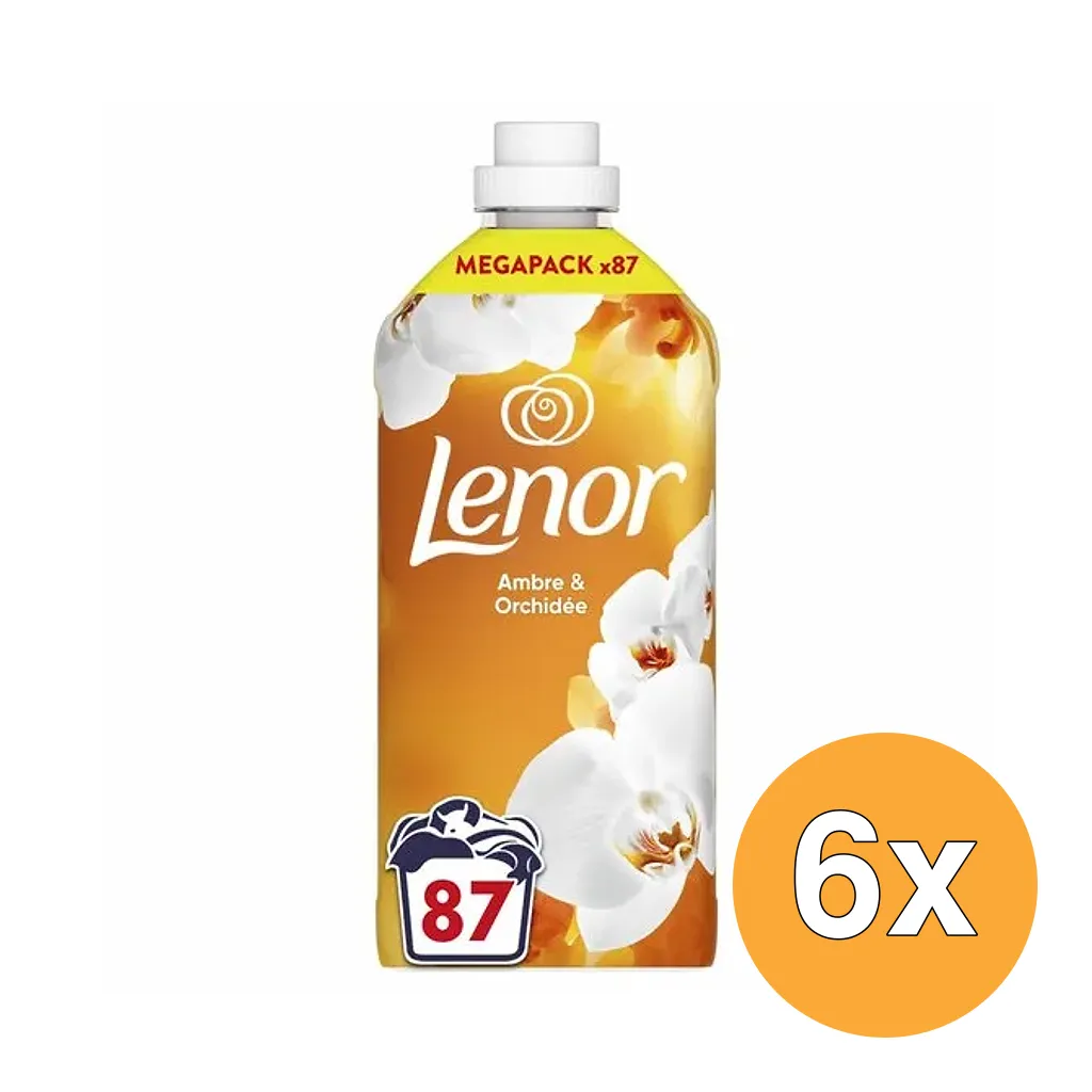 6x Lenor Wasverzachter Amber & Orchidee 87 Wasbeurten (1872 ml)