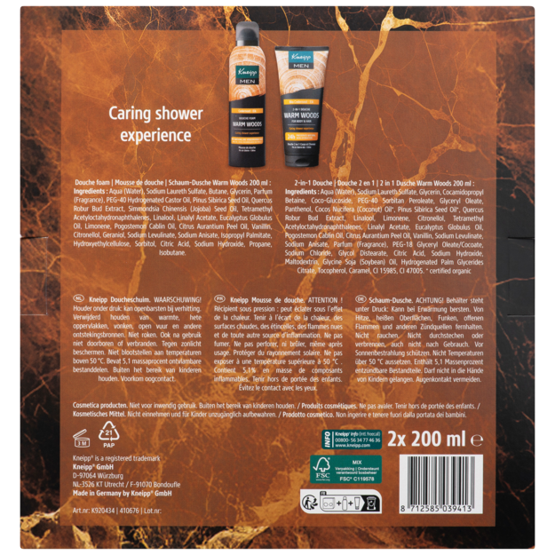 Kneipp Giftset Men Warm Woods Favourites (2 x 200 ml) - image 2