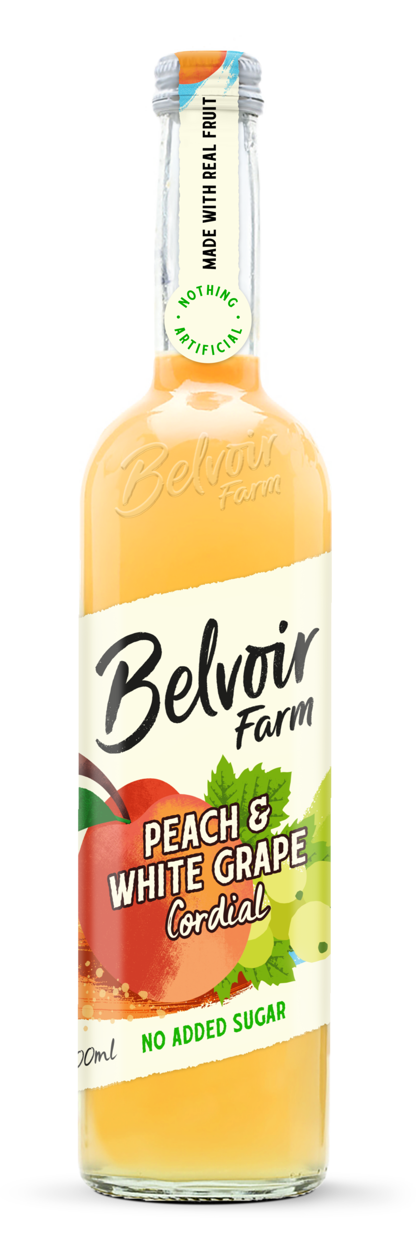 Belvoir Farm No added Sugar Peach & White Grape Cordial (500 ml)
