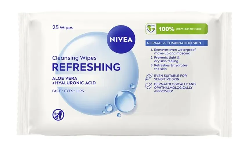 Nivea 3 in 1 Verfrissende Reinigingsdoekjes (25 stuks)