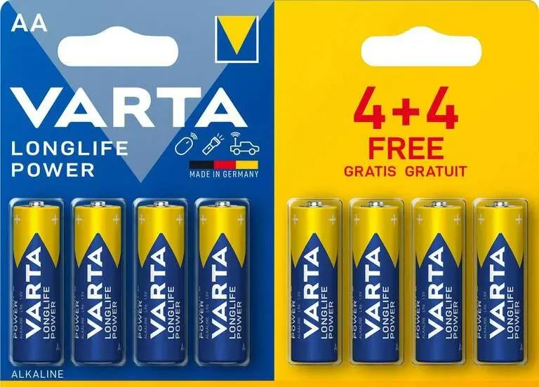 Varta Longlife Power AA Batterijen (8 stuks)