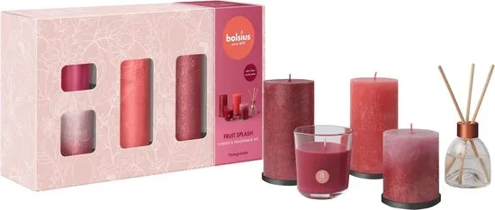 Bolsius - Giftset - Large - Fruit Splash - Pomegranate (1 stuk)